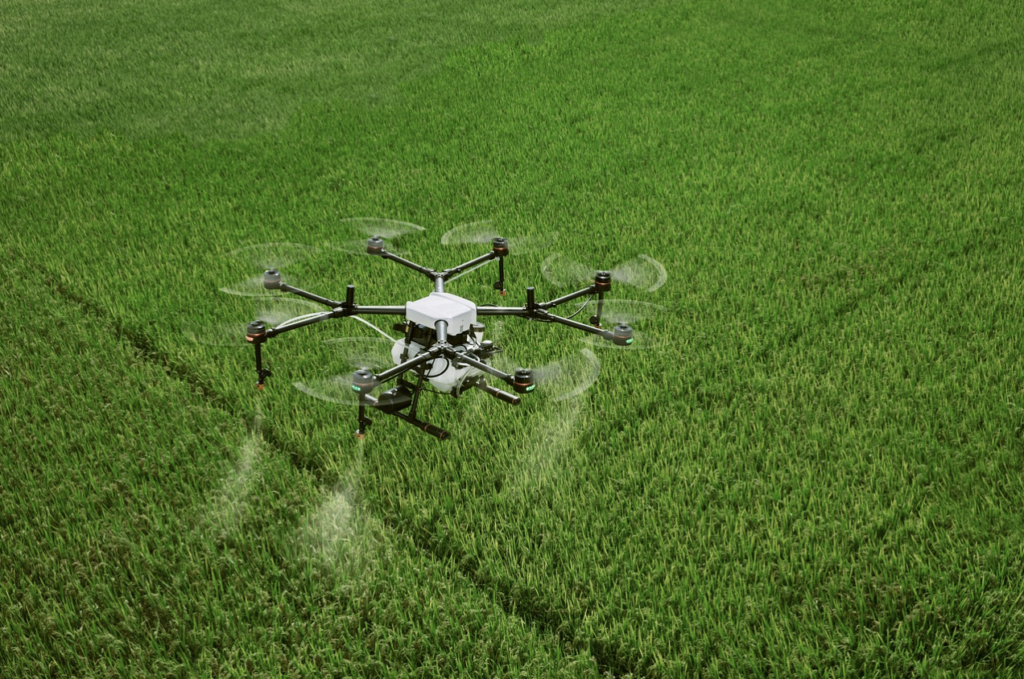 Zoom Camera drone surveying and spraying crop control
